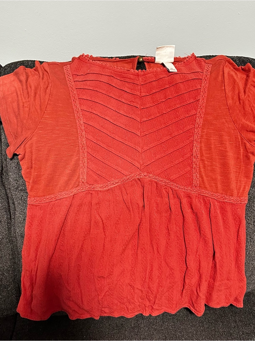 Knox Rose Orange Short Sleeve Peasant Top